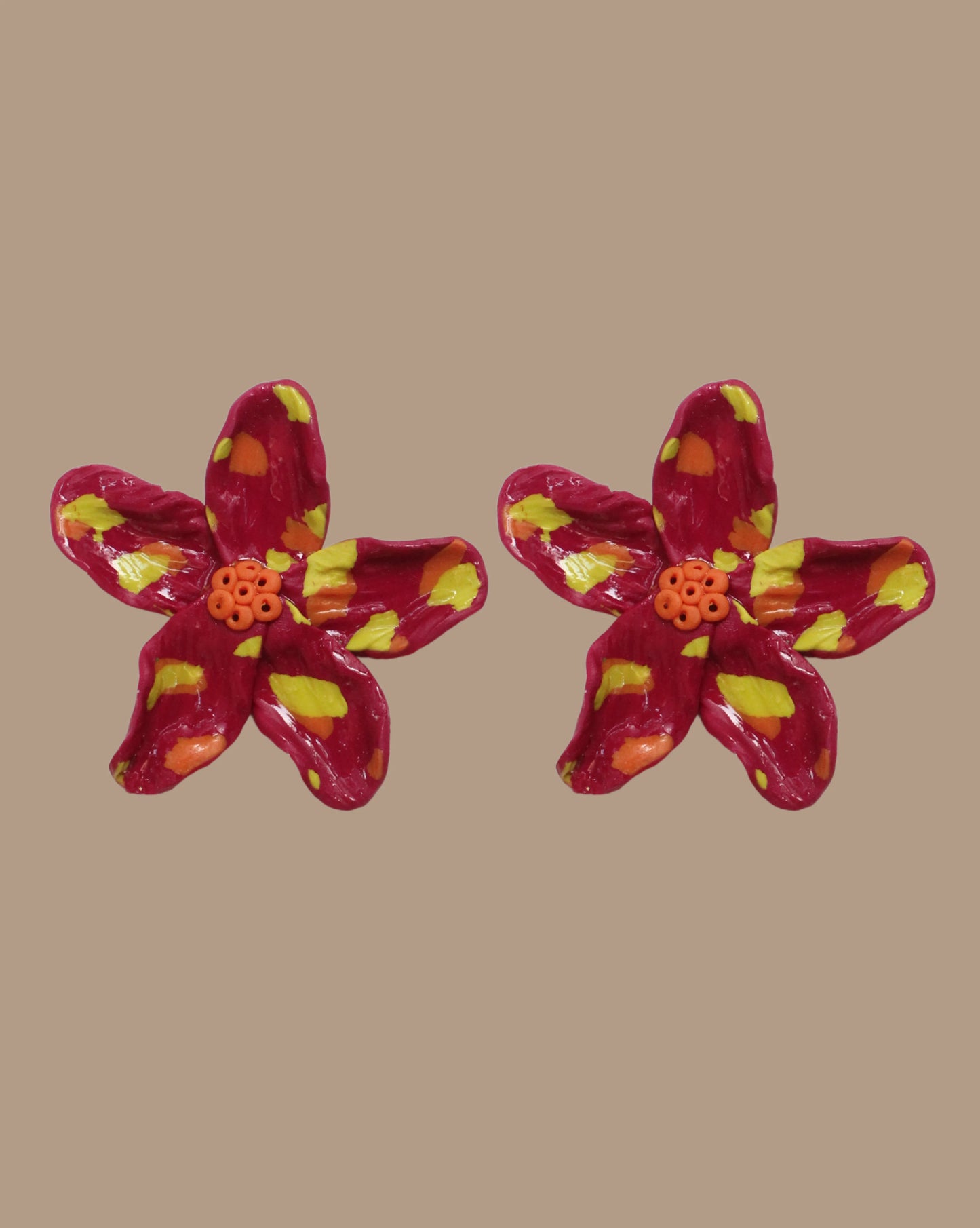 AROS BURDEO NARANJO AMARILLO FLOR XL