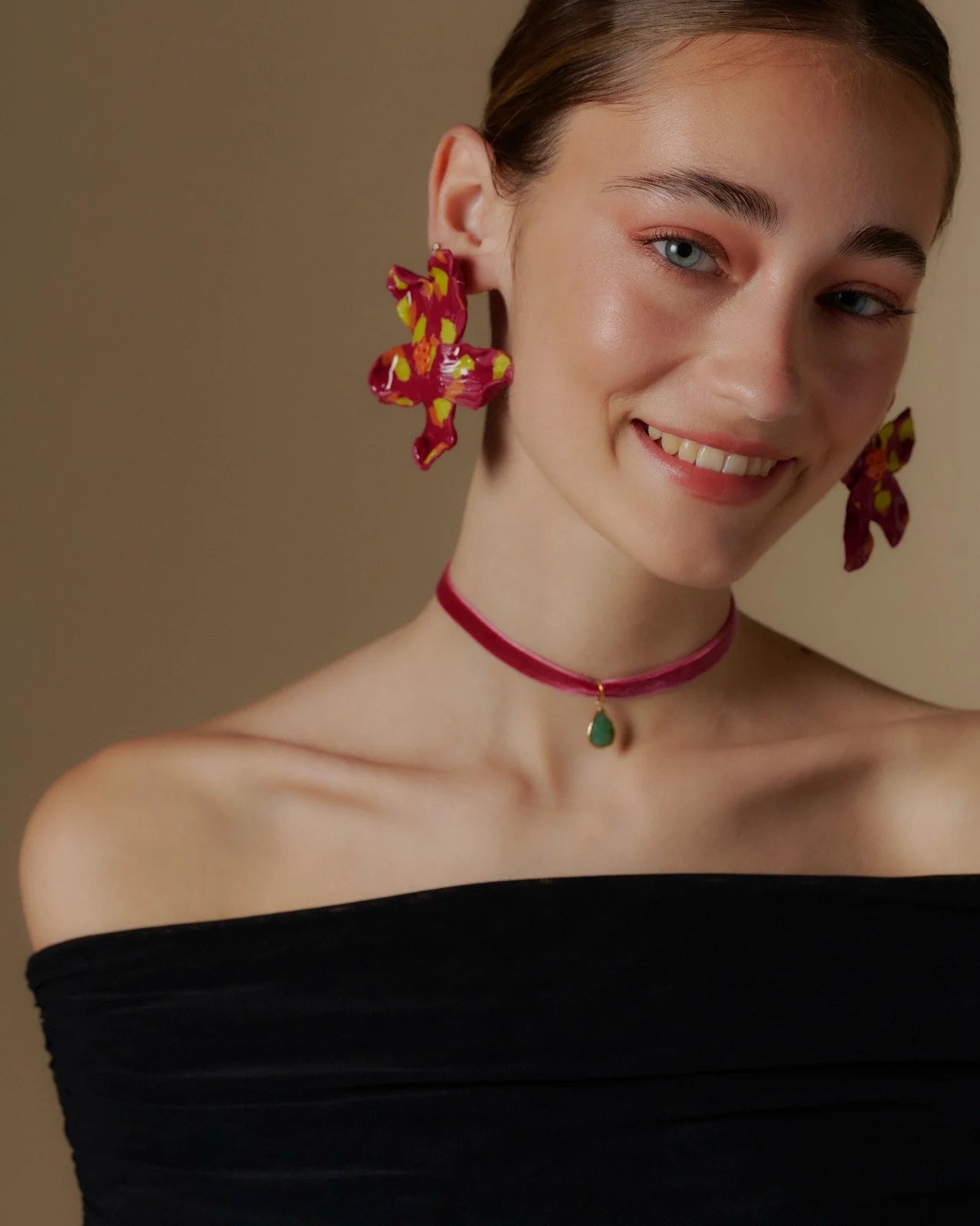 AROS BURDEO NARANJO AMARILLO FLOR XL