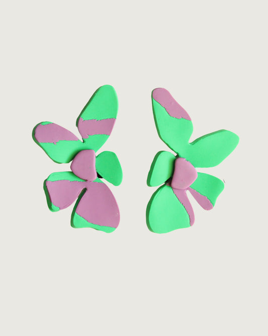 AROS FLOR ALESSIA VERDE LILA