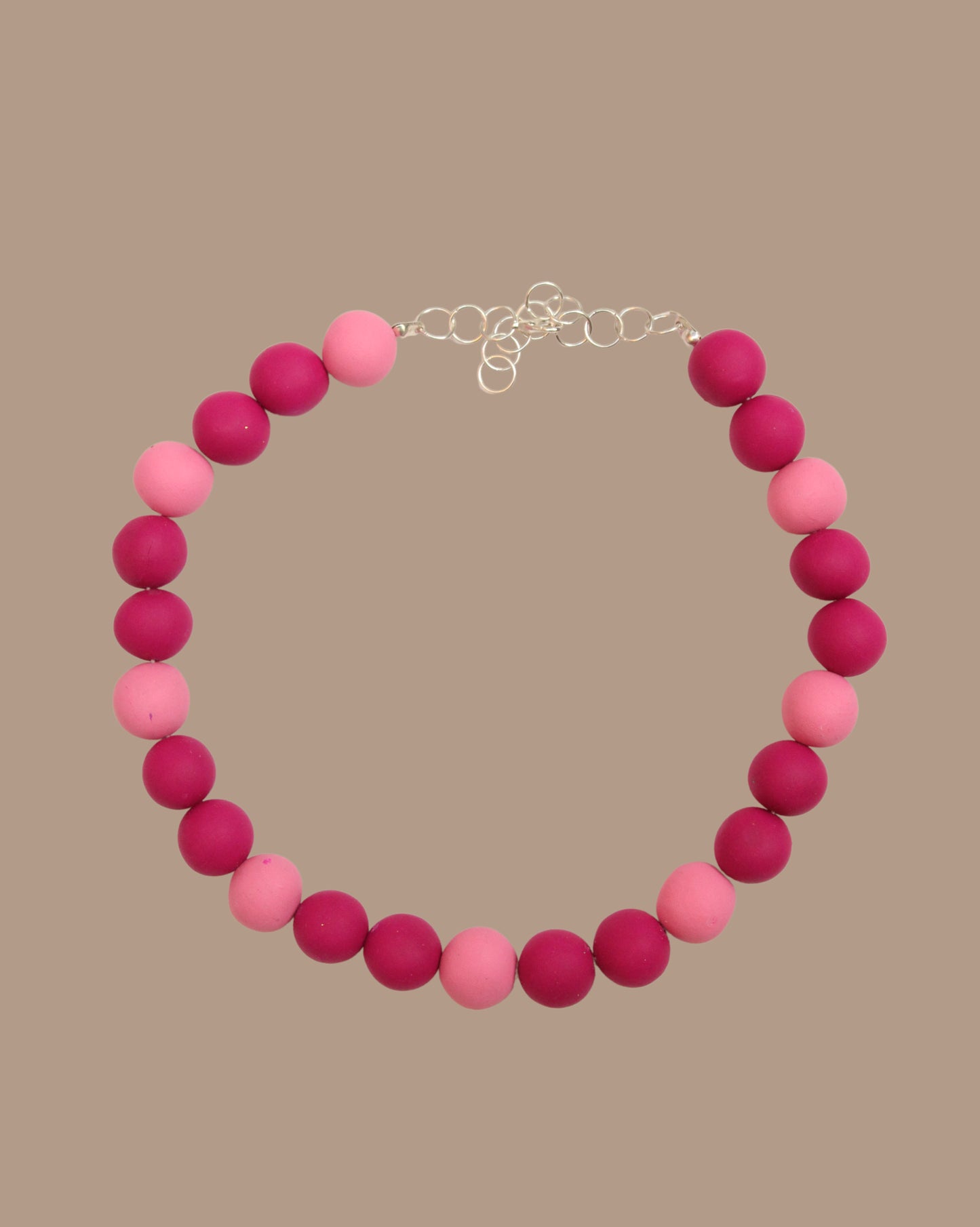 COLLAR PELOTAS FUCSIA ROSADO BICOLOR