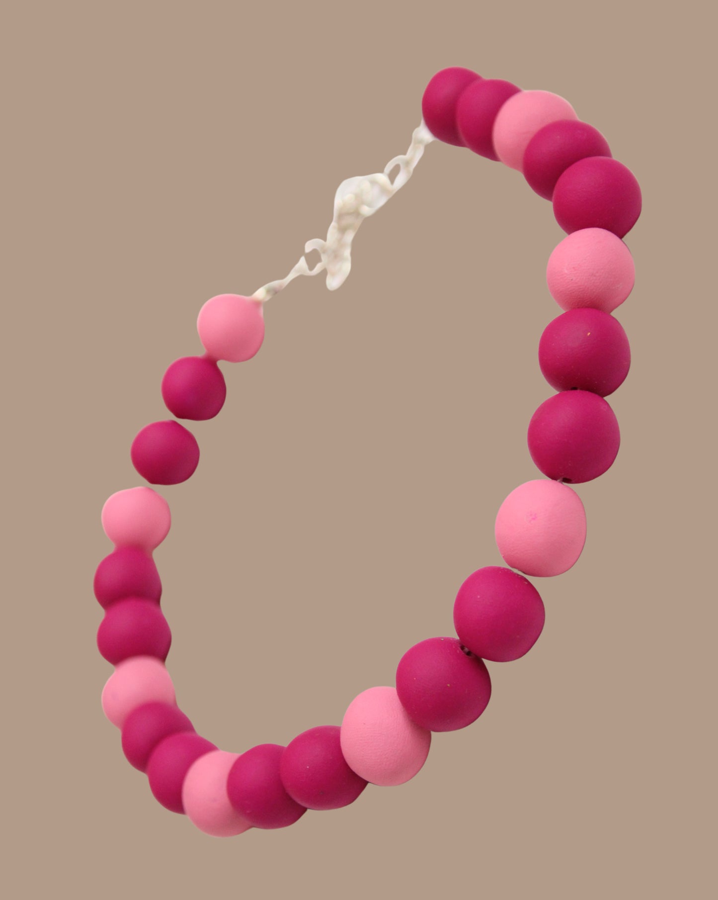 COLLAR PELOTAS FUCSIA ROSADO BICOLOR