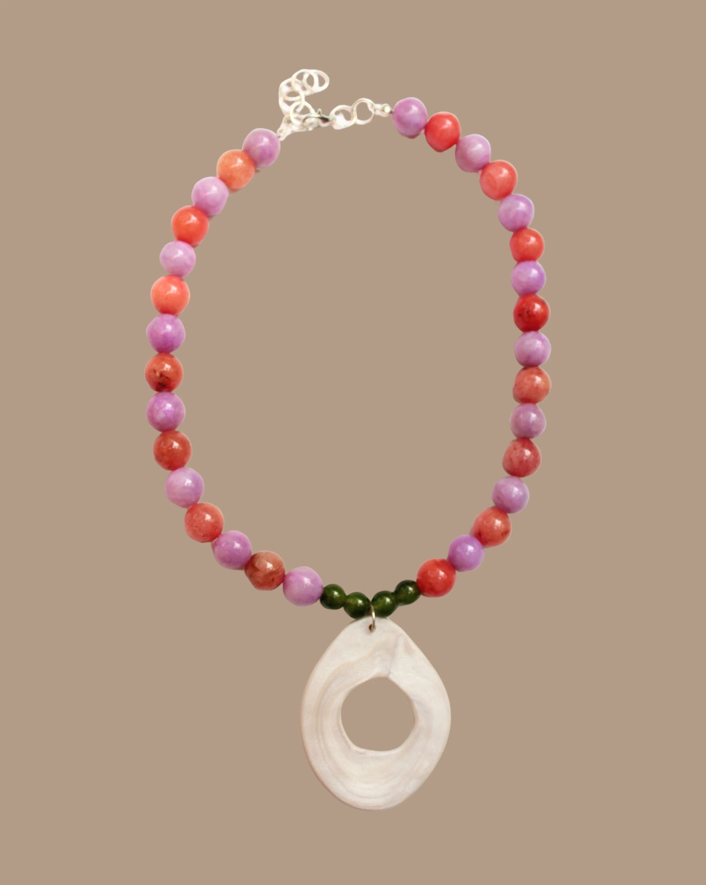 COLLAR LILA NARANJO VERDE PERLA MARGOT