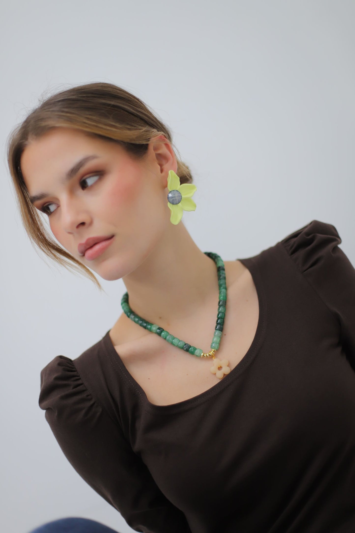 AROS FLOR AMARILLA + COLLAR FLOR