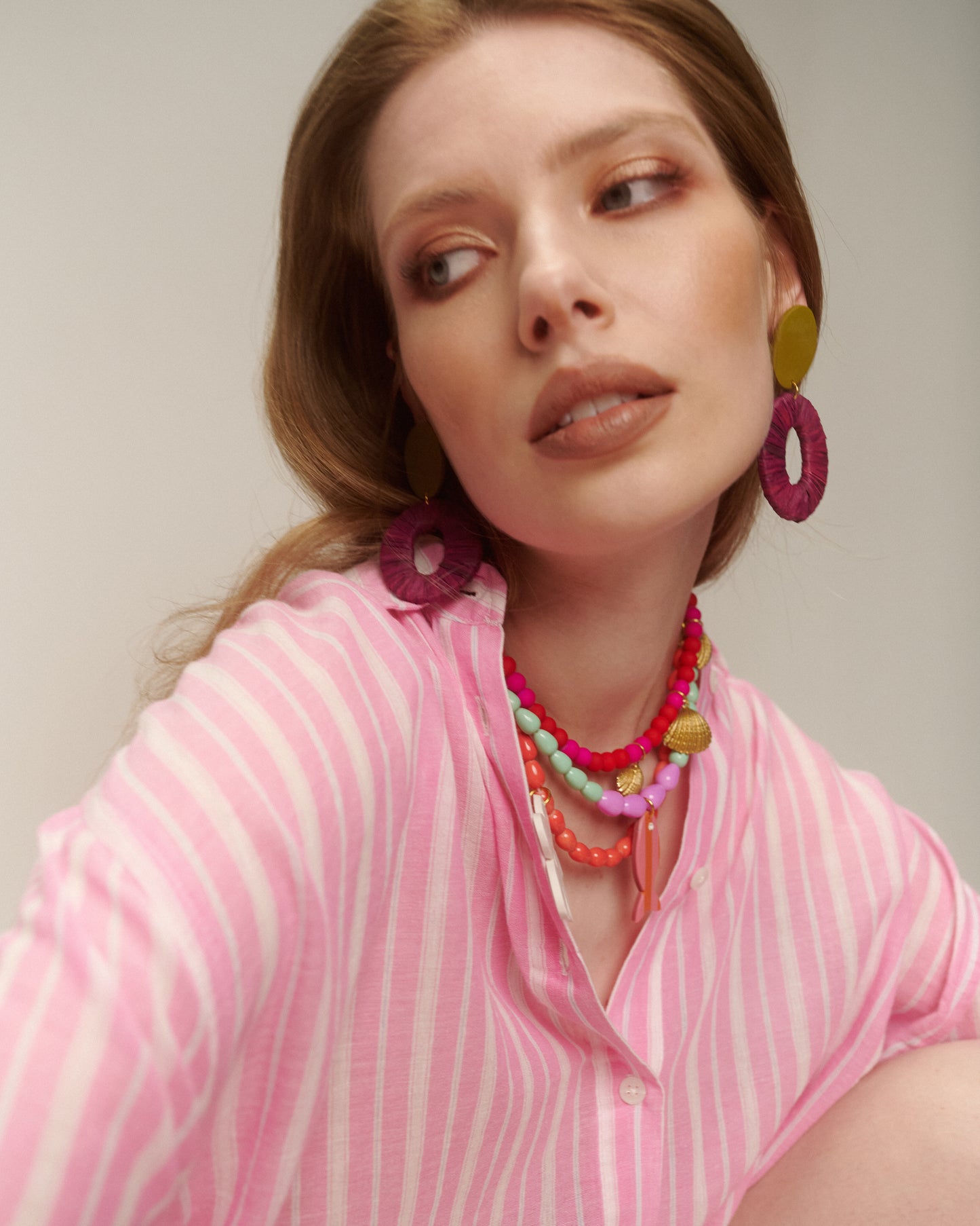 COLLAR PEZ RAYAS NARANJO ROSADO LILA MENTA