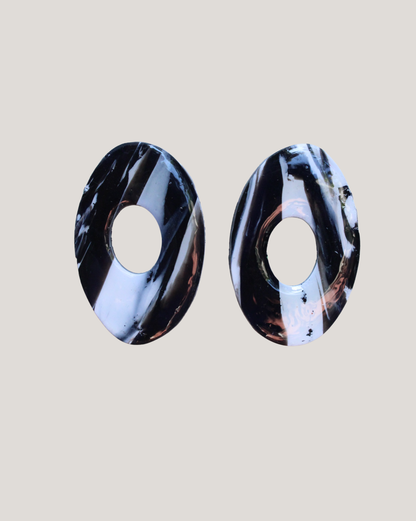 AROS DISCOS MARMOLADOS BLANCO Y NEGRO