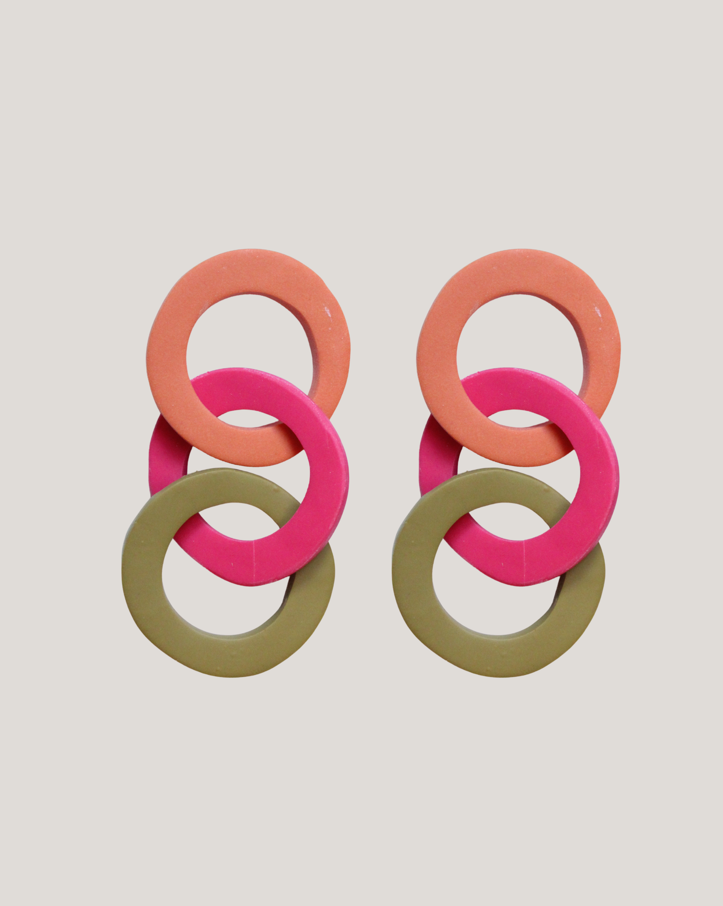 AROS NARANJO FUCSIA VERDE ANILLOS