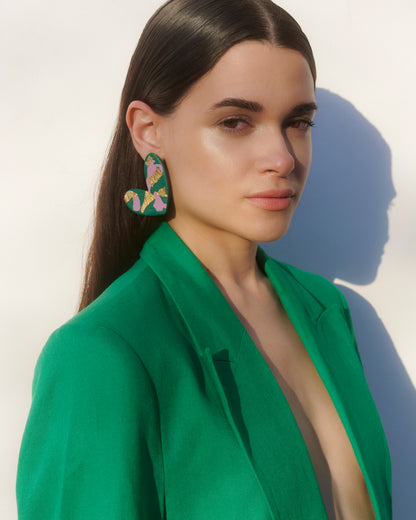 AROS CORAZÓN VERDE MORADO AMOR