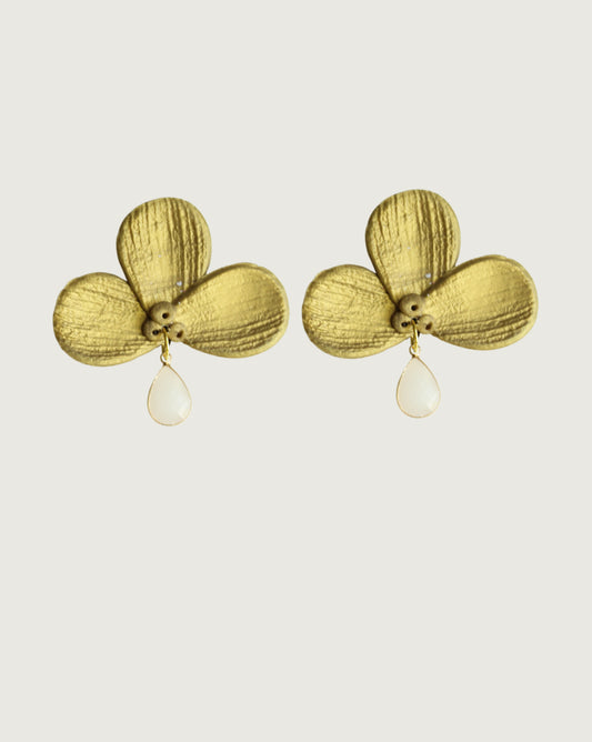 AROS DORADO PIEDRA BLANCA STELLA