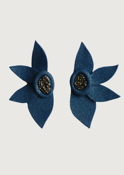 AROS FLORES CAMELIA AZUL BRILLO