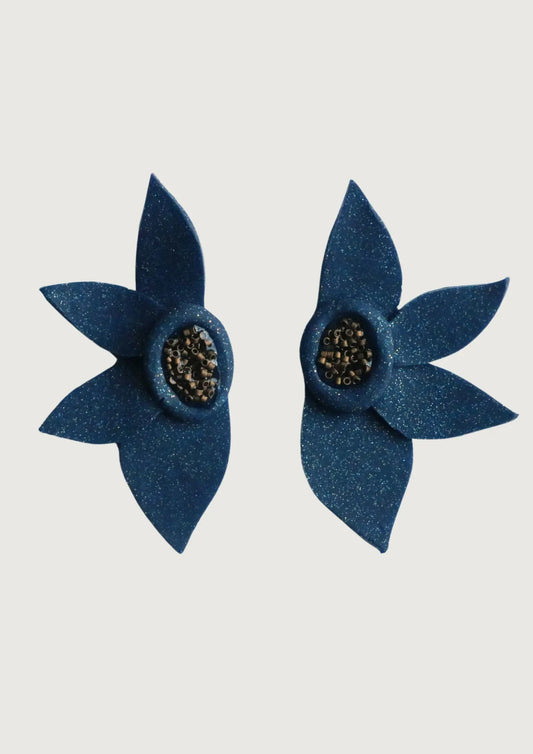 AROS FLORES CAMELIA AZUL BRILLO