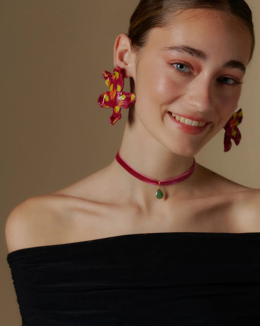 AROS BURDEO NARANJO AMARILLO FLOR XL