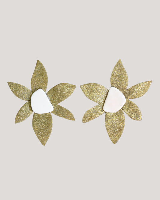 AROS AURA BRILLANTE DORADA BLANCO