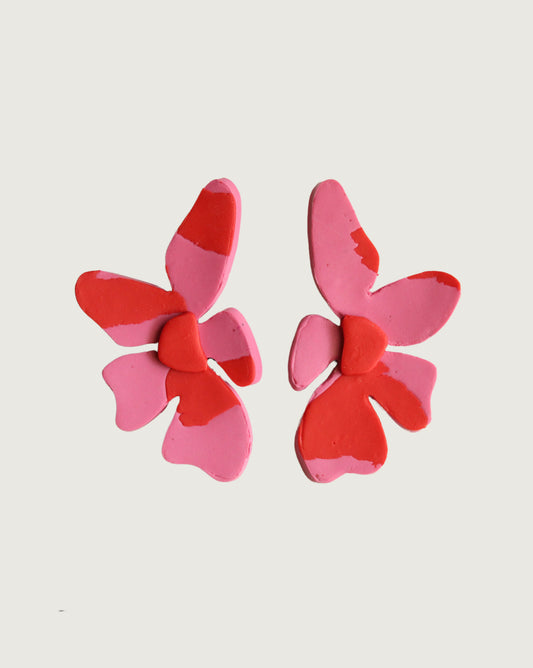 AROS FLOR ROJO ROSADO ALESSIA