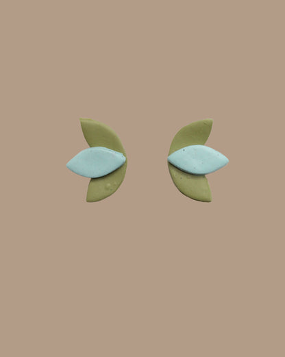 AROS MINI HOJAS VERDE CELESTE