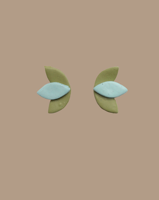 AROS MINI HOJAS VERDE CELESTE