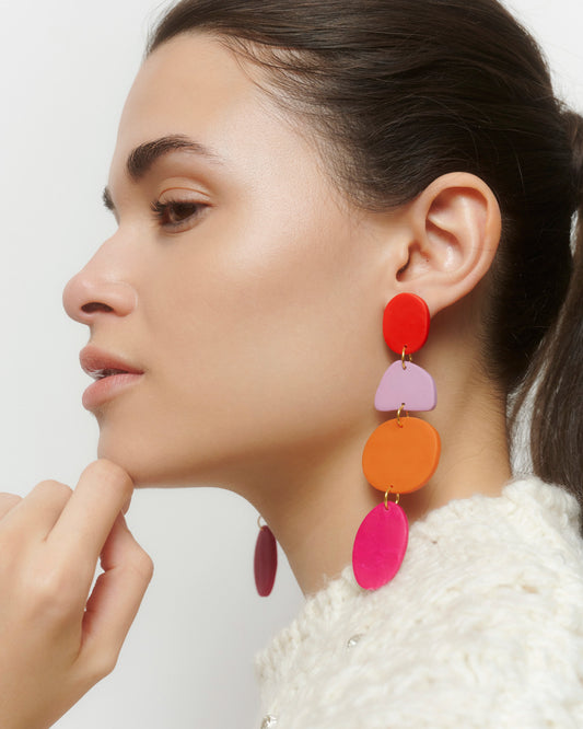 AROS ROJO MORADO NARANJO FUCSIA LÁGRIMAS