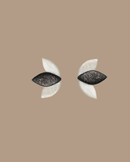 AROS MINI HOJAS PERLA NEGRO