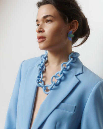 COLLAR ESLABÓN CELESTE