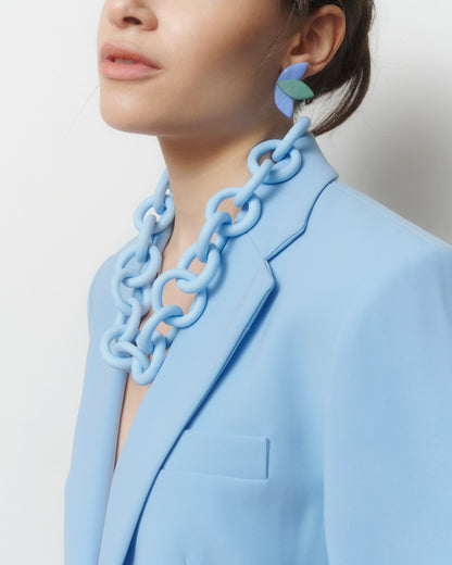 COLLAR ESLABÓN CELESTE