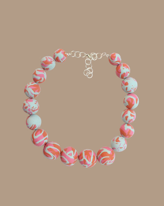 COLLAR PELOTAS MENTA NARANJO ROSADO