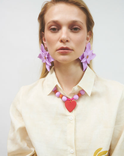 COLLAR PELOTAS NARANJO LILA BRUNA