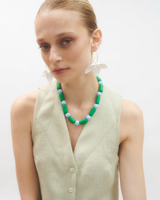COLLAR VERDE CELESTE DUO