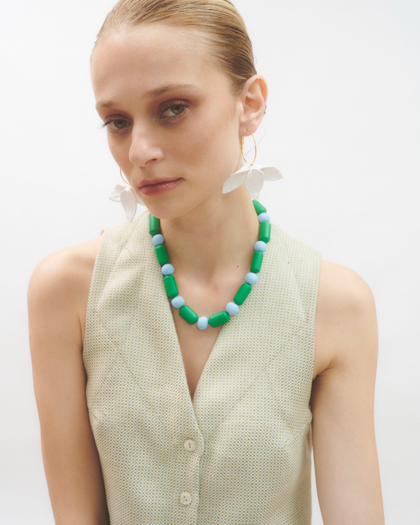 COLLAR VERDE CELESTE DUO