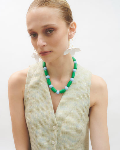 COLLAR VERDE CELESTE DUO
