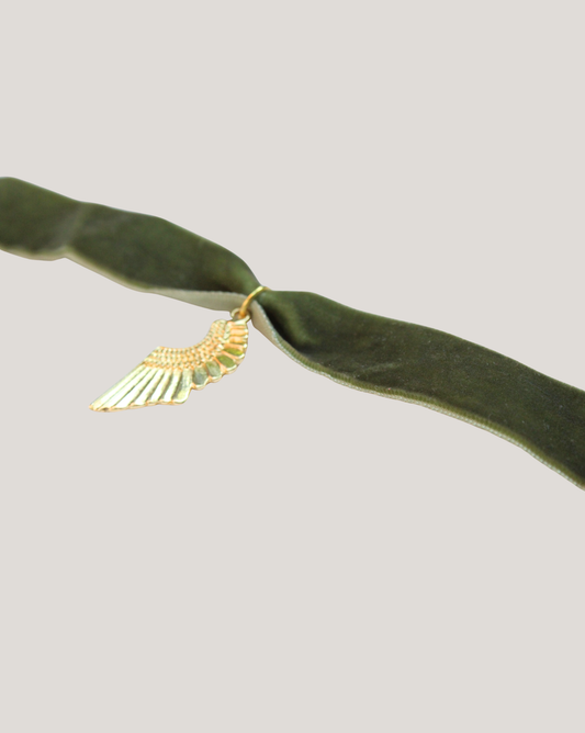 CHOKERS ALAS TERCIOPELO VERDE