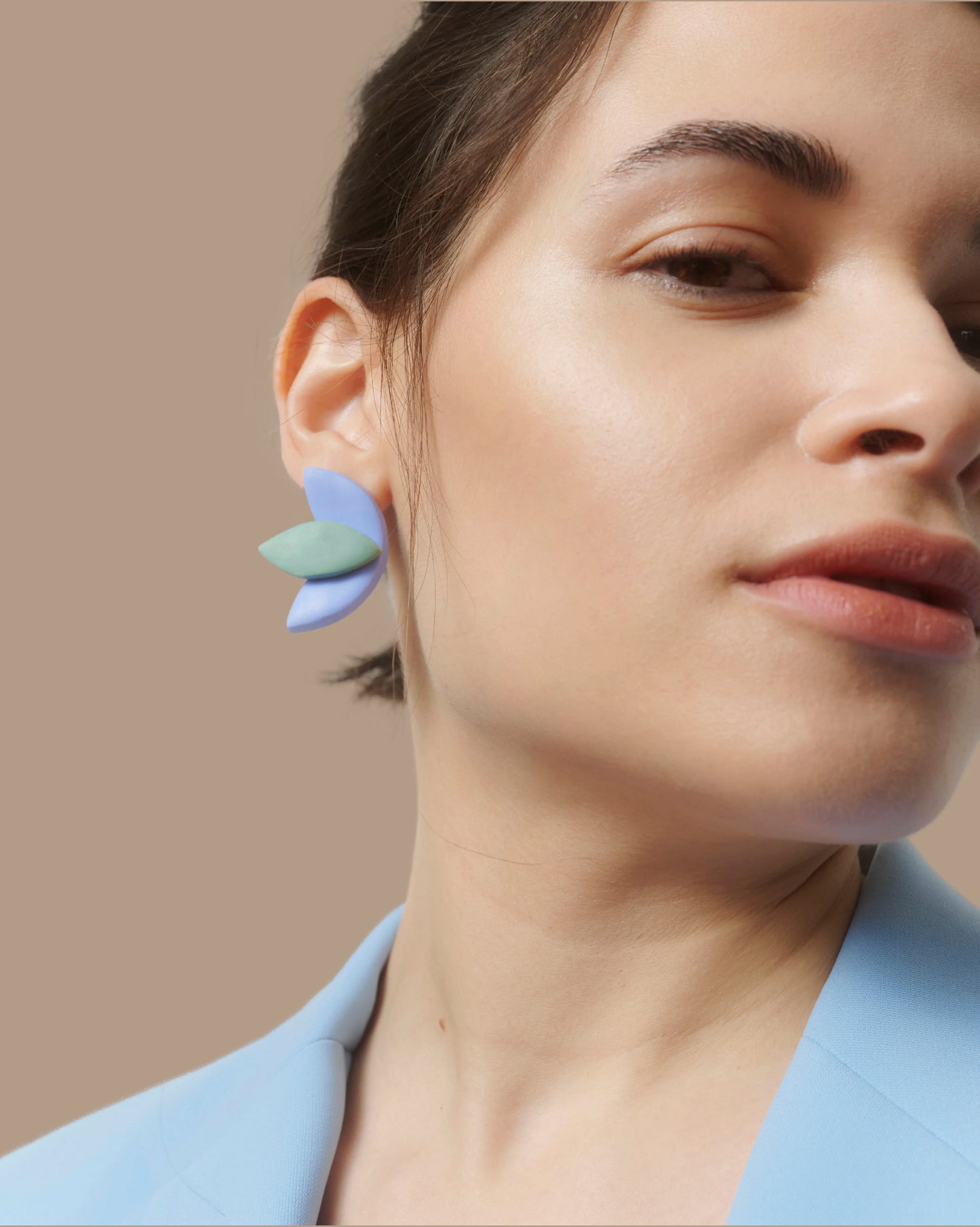 AROS MINI HOJAS VERDE CELESTE