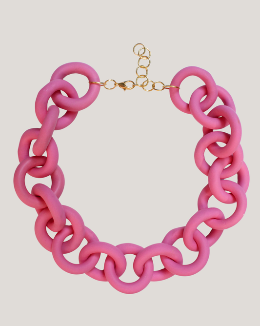 COLLAR ESLABÓN ROSADO