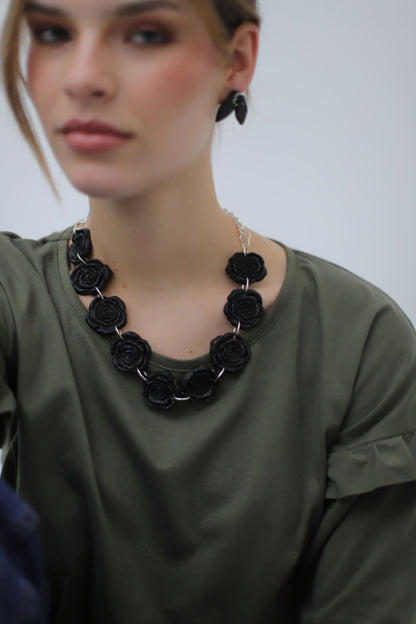 AROS LÍA + COLLAR ROSAS