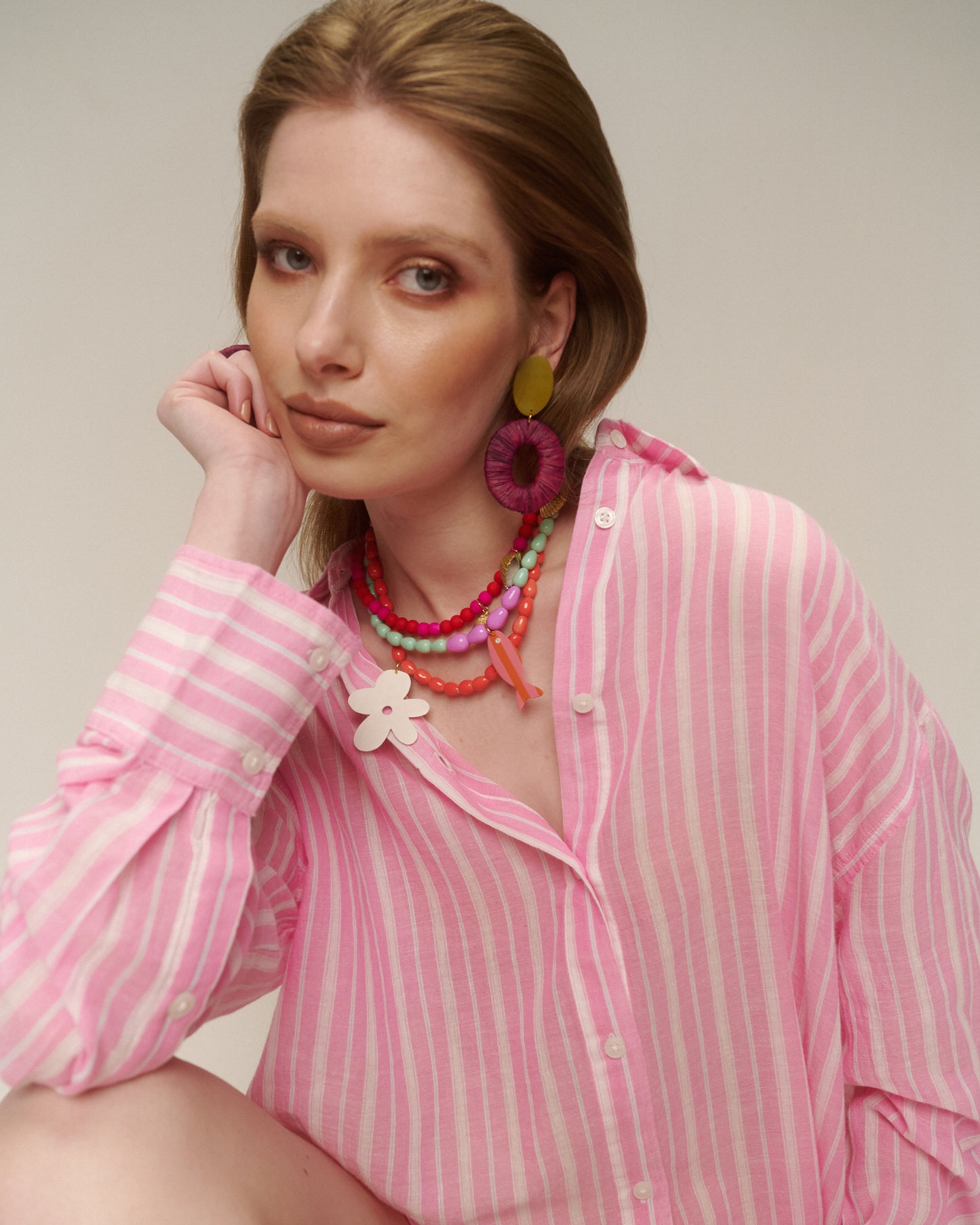 COLLAR PEZ RAYAS NARANJO ROSADO LILA MENTA