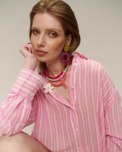 COLLAR PEZ RAYAS NARANJO ROSADO LILA MENTA