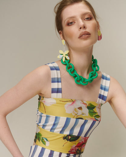 AROS FLOR VAINILLA AMARILLO CELESTE